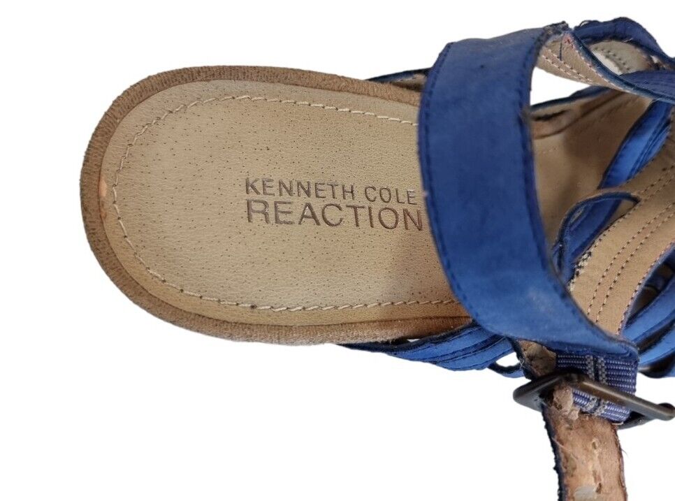 KENNETH COLE Reaction Wedge Sandal Womens Shoes Blue Size 7.5 US, 5.5 UK,38 EUR