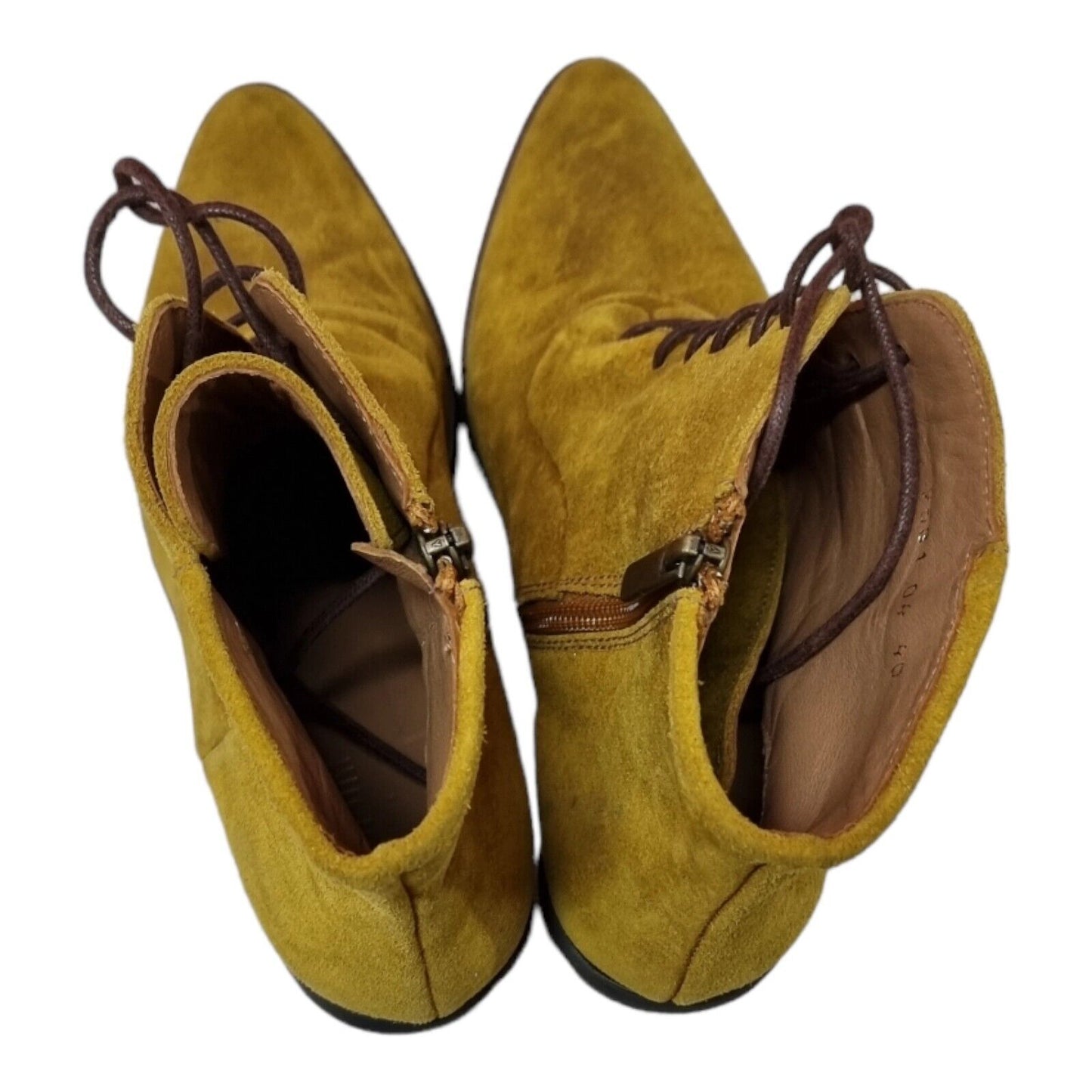 KUPURI Mustard Leather Boots Womens Shoes Spain Size 10 US/AU, 8 UK, 40 EUR 👌