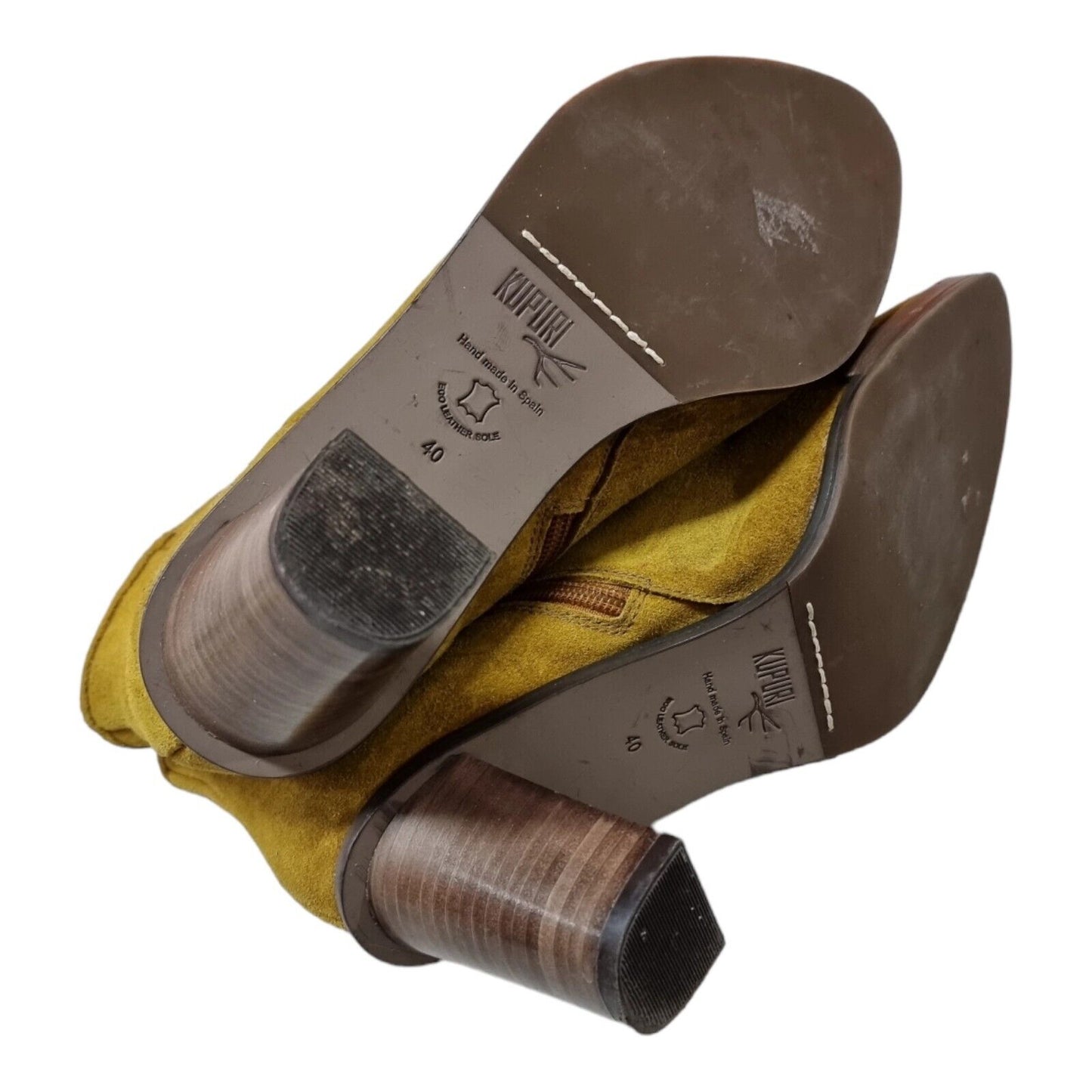 KUPURI Mustard Leather Boots Womens Shoes Spain Size 10 US/AU, 8 UK, 40 EUR 👌