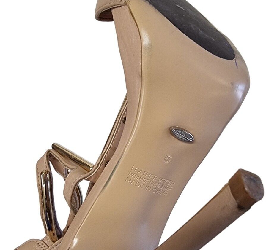 TONY BIANCO Leather Sandals Womens Stilettos Shoes Dusty Pink Size 6 AU/US, 4 UK