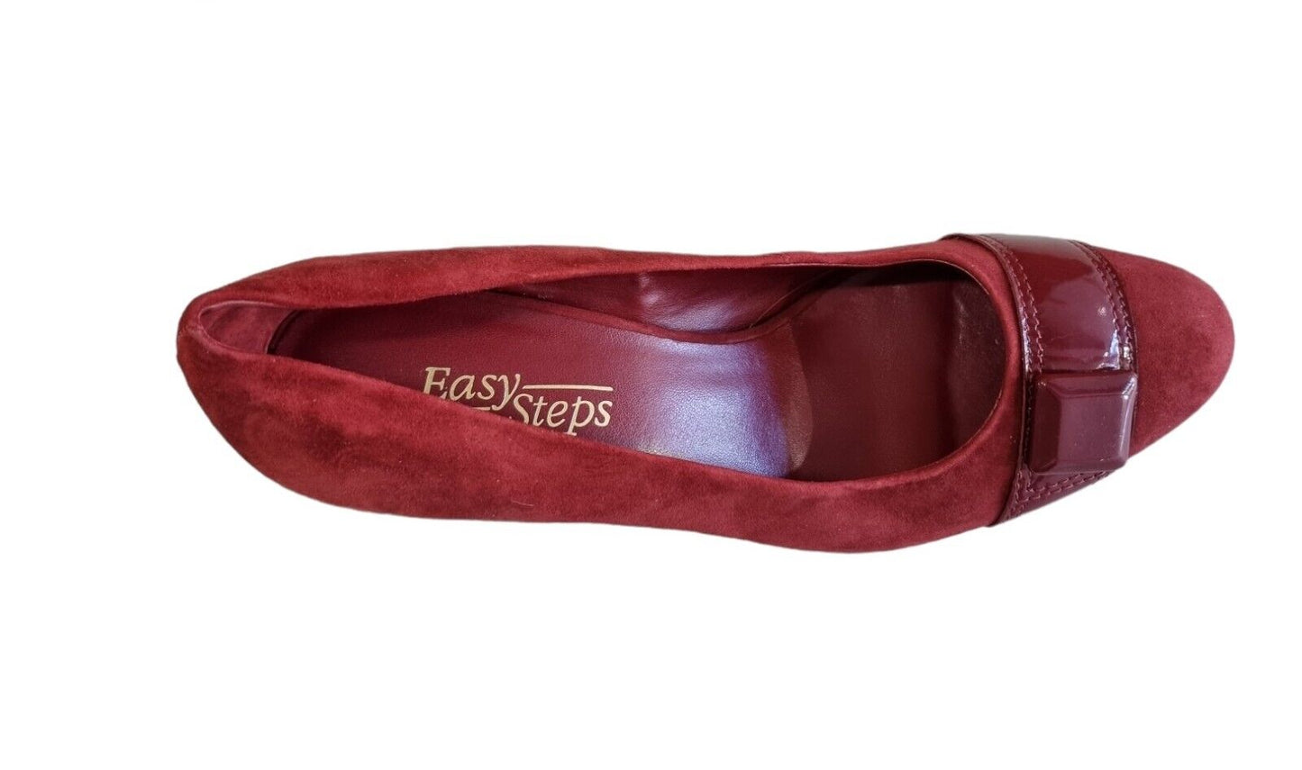 EASY STEPS Osaka Shoes Leather Upper Womens Red Slip On Size 8C US/AU, 38.5 EU
