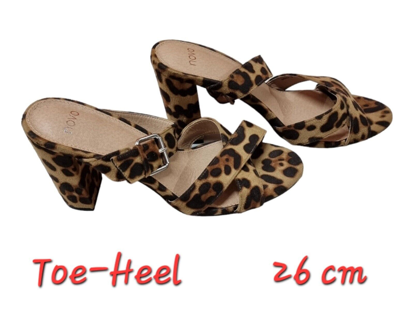 NOVO Leopard Sandals Womens Brown Shoes Size 9 AU/US, 7 UK, 40 EUR-Ready To Go🐆