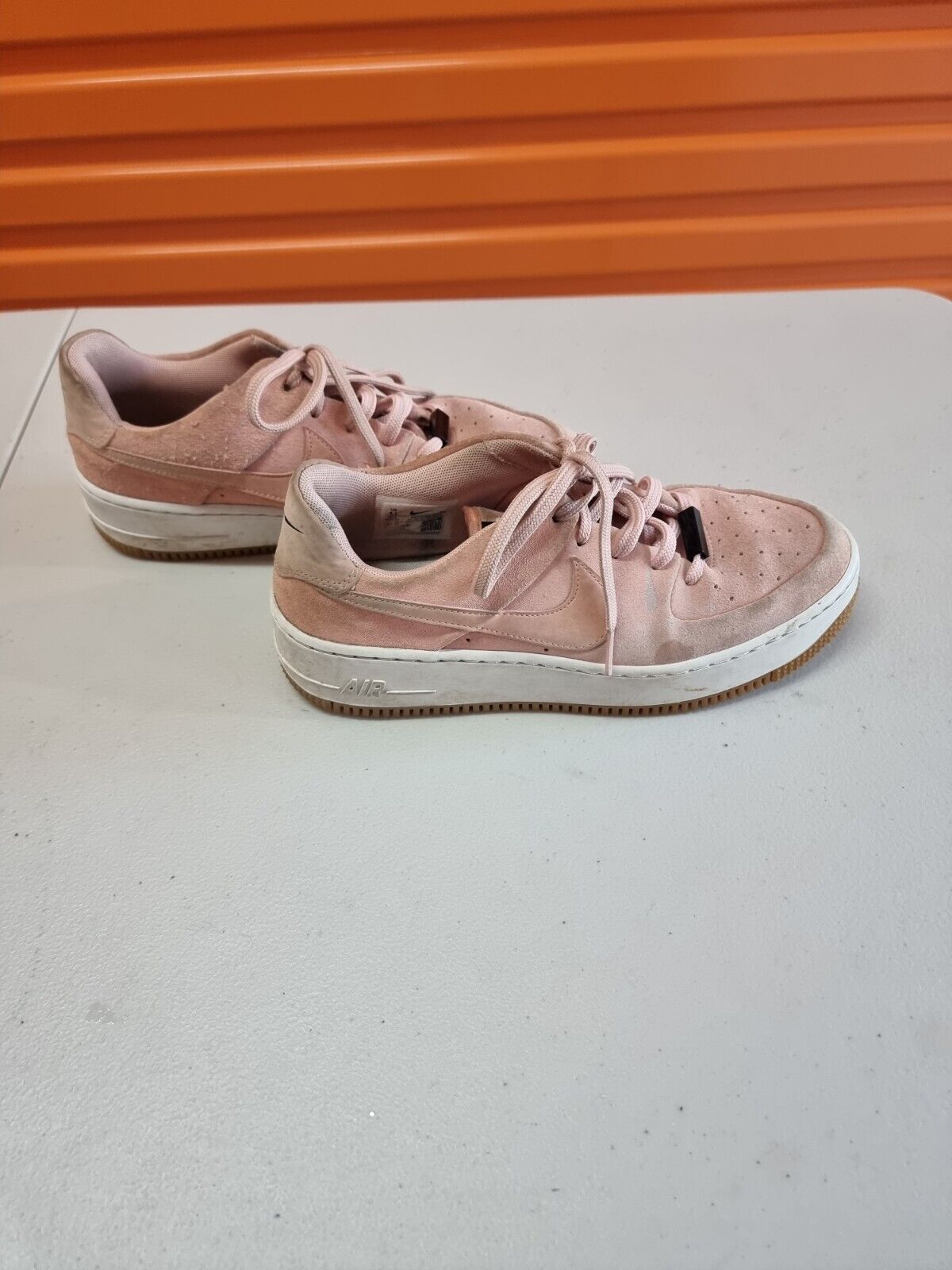 Nike Air Force 1 Sage Low Coral Stardust Pink Suede Sneakers Womens Shoes 8.5 US
