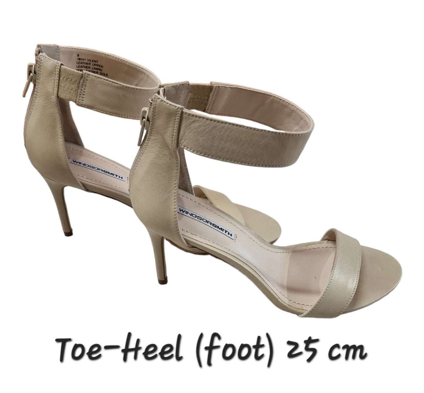Windsor Smith Vilent Womens Sandals Bone Leather Shoes Size 8 AU/US, 6 UK, 39 EU
