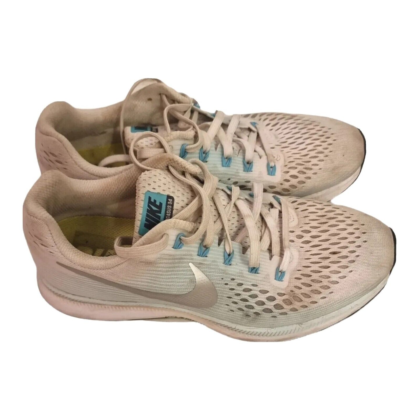 NIKE Zoom Pegasus 34 Shoes Womens White Runners Size 9 US, 6.5 UK, 40.5 EU