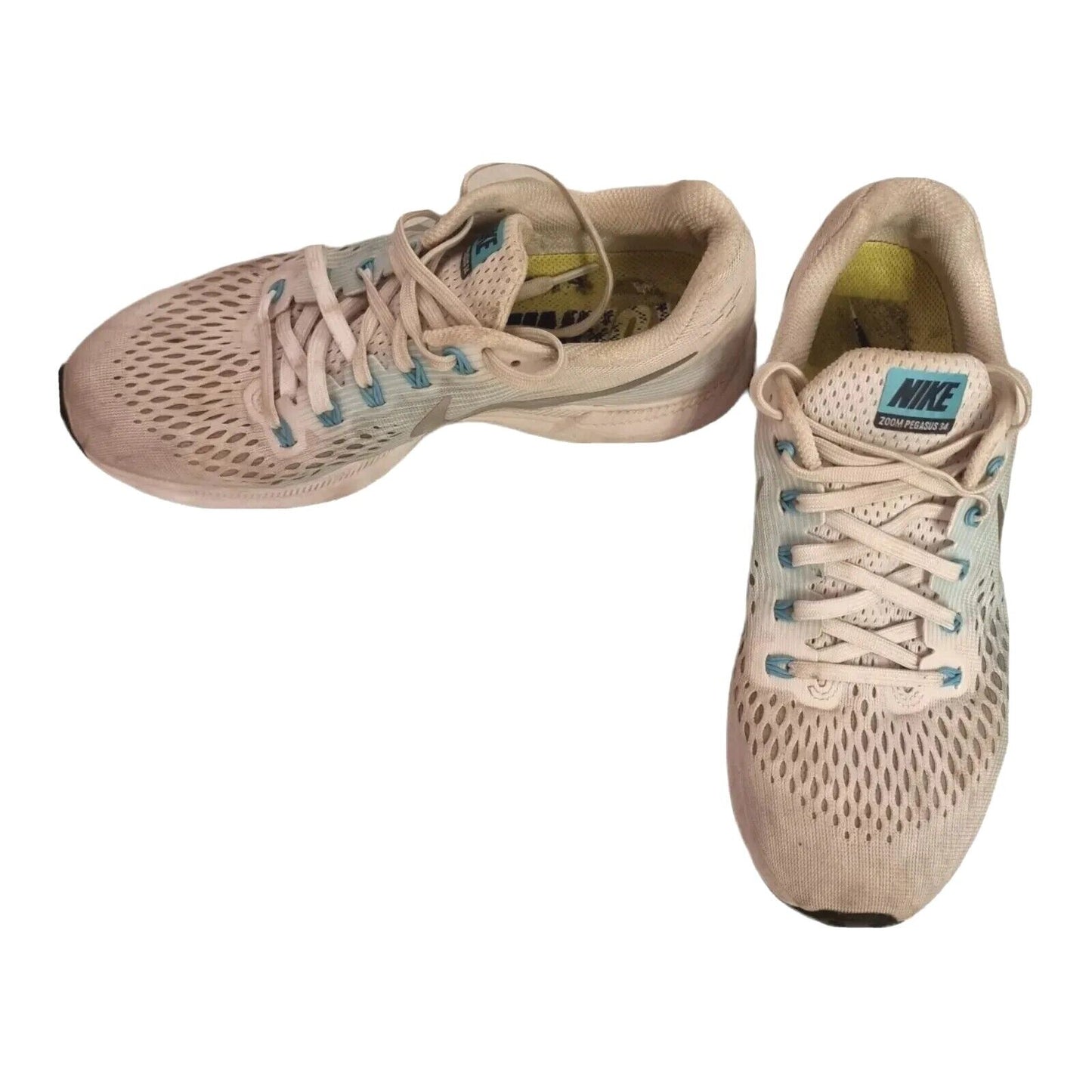 NIKE Zoom Pegasus 34 Shoes Womens White Runners Size 9 US, 6.5 UK, 40.5 EU