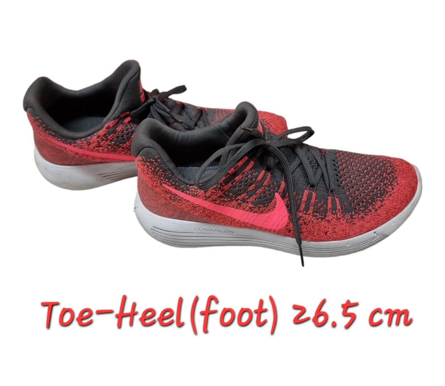 NIKE Lunarepic Flyknit 2 Womens Shoes Watermelon Red/Grey Runners Size 9.5US,41E