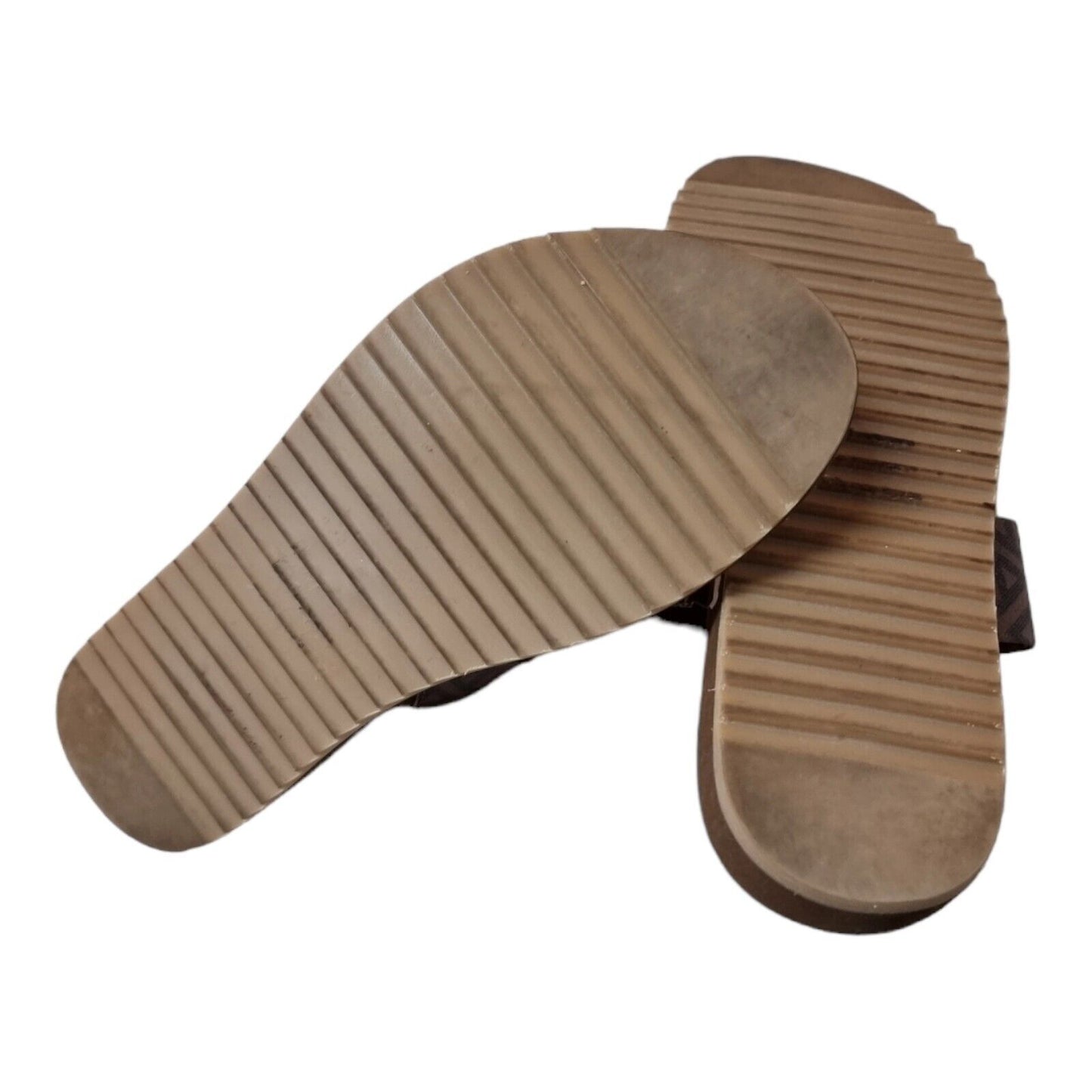 ALDO Flats Womens Sandals Brown/Gold Slide Shoes Size 7.5 US, 38 EUR, 5 UK