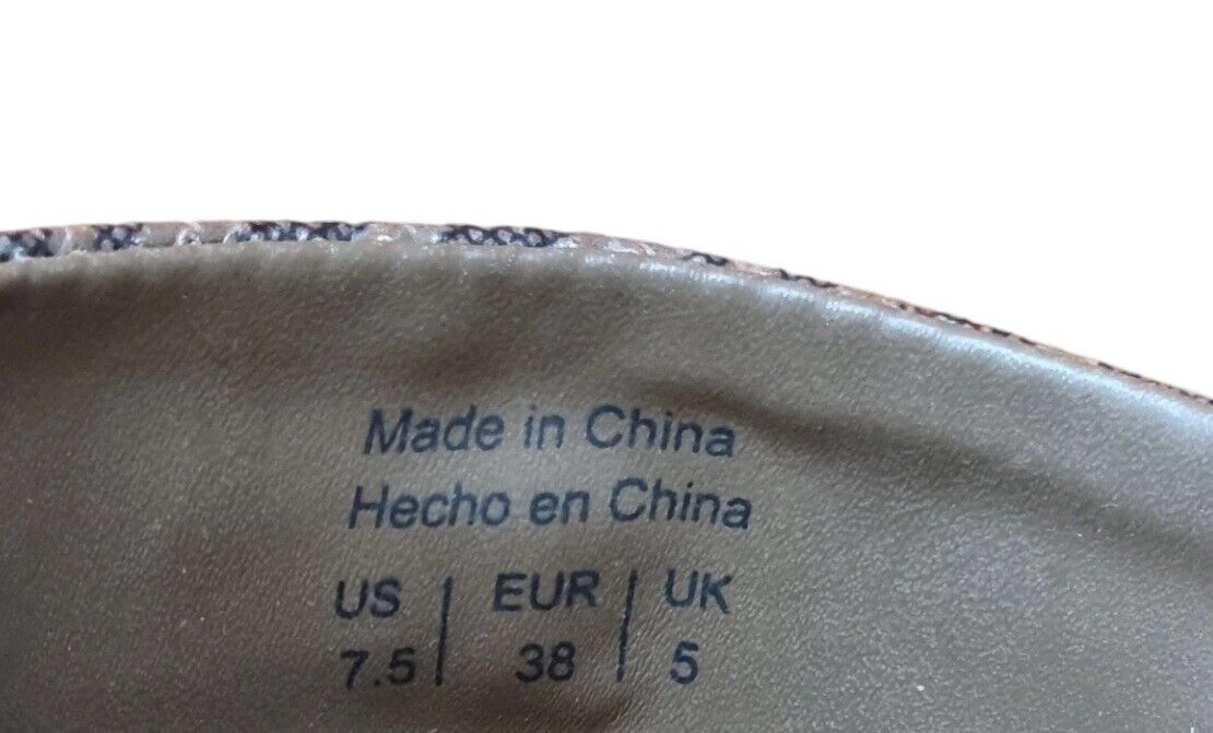 ALDO Flats Womens Sandals Brown/Gold Slide Shoes Size 7.5 US, 38 EUR, 5 UK