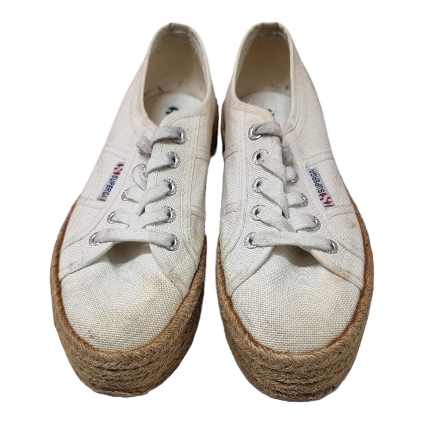 SUPERGA Womens Canvas Shoes White Sneakers Size 6.5 US, 4 UK, 37 EUR
