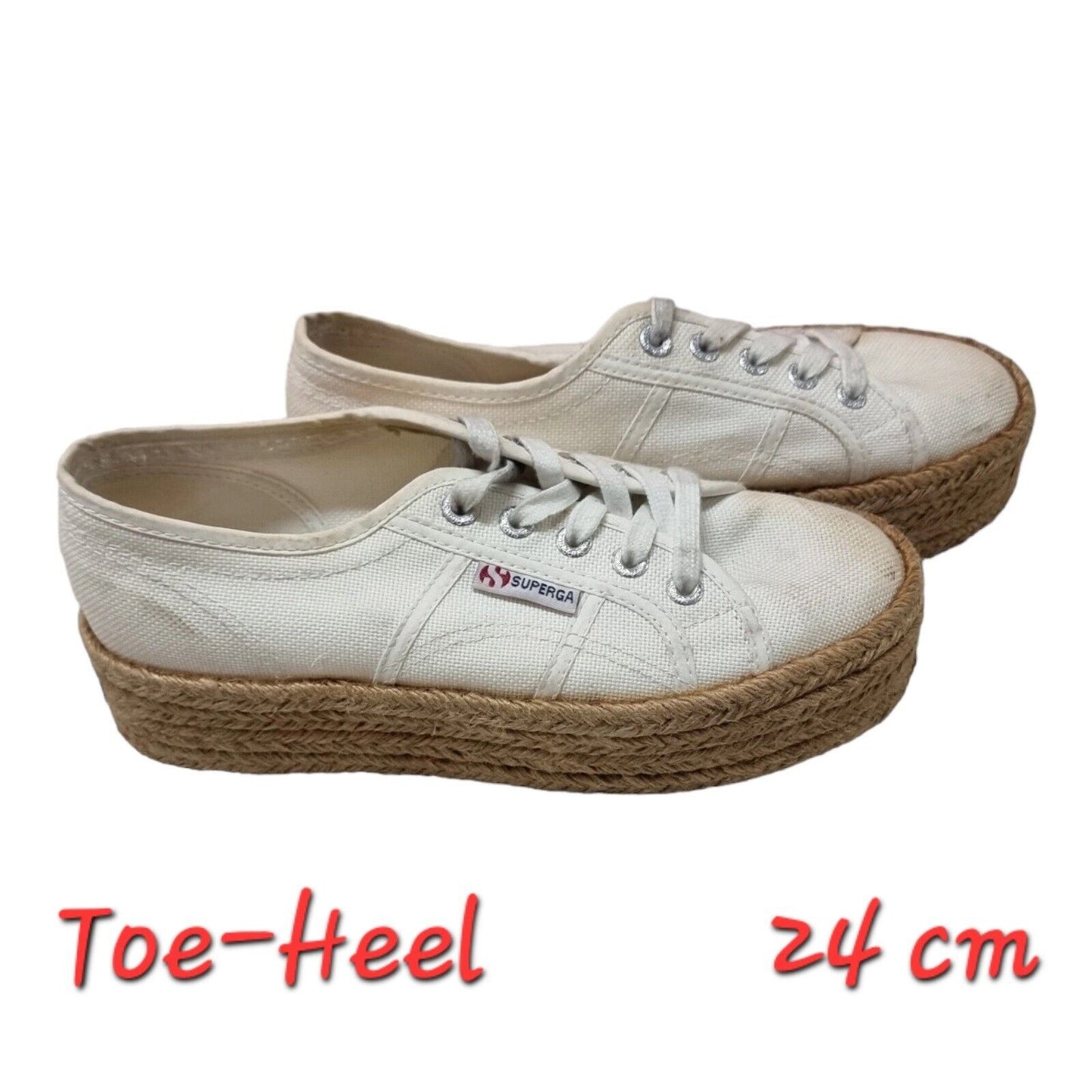 SUPERGA Womens Canvas Shoes White Sneakers Size 6.5 US, 4 UK, 37 EUR