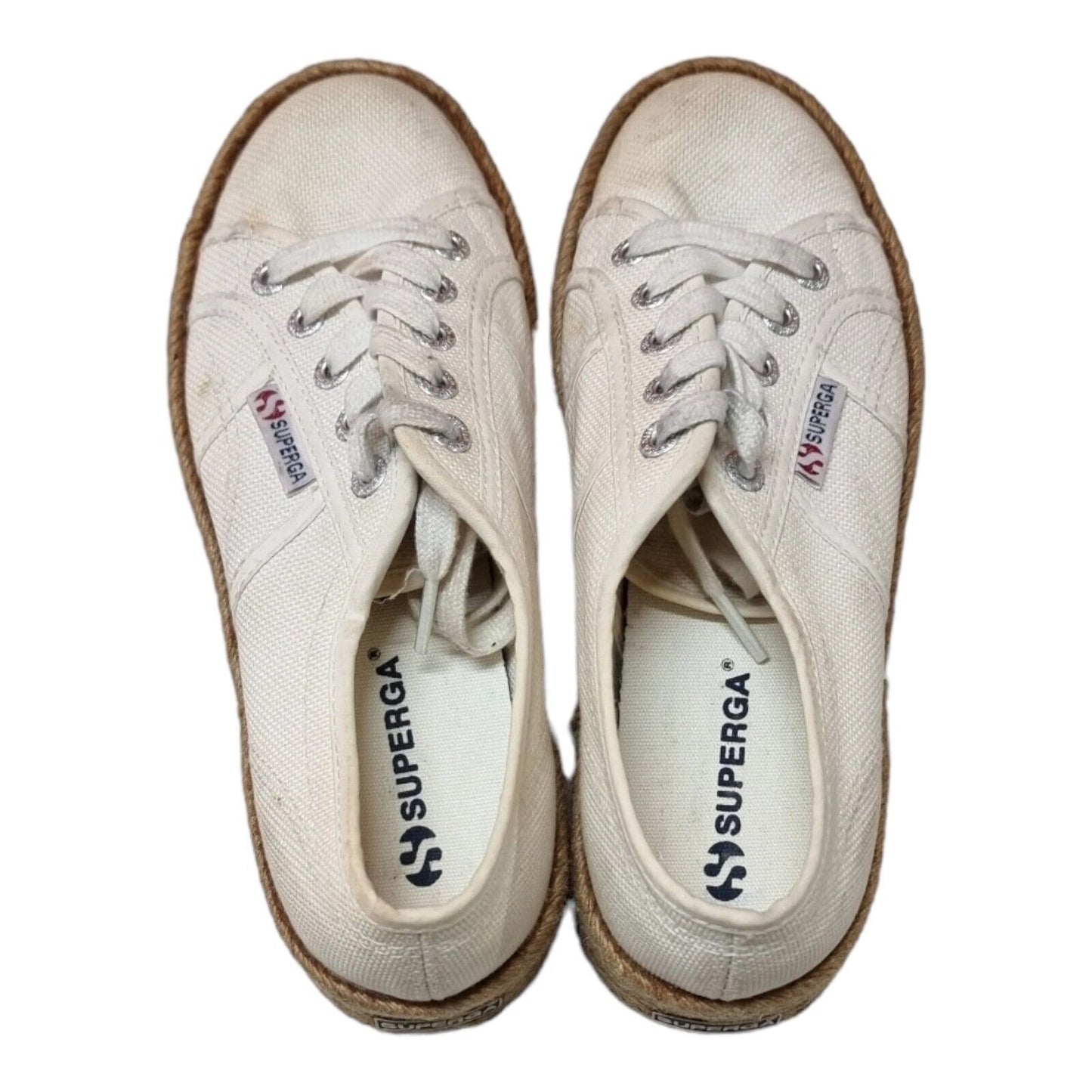 SUPERGA Womens Canvas Shoes White Sneakers Size 6.5 US, 4 UK, 37 EUR