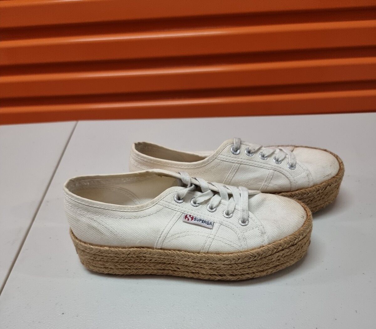 SUPERGA Womens Canvas Shoes White Sneakers Size 6.5 US, 4 UK, 37 EUR