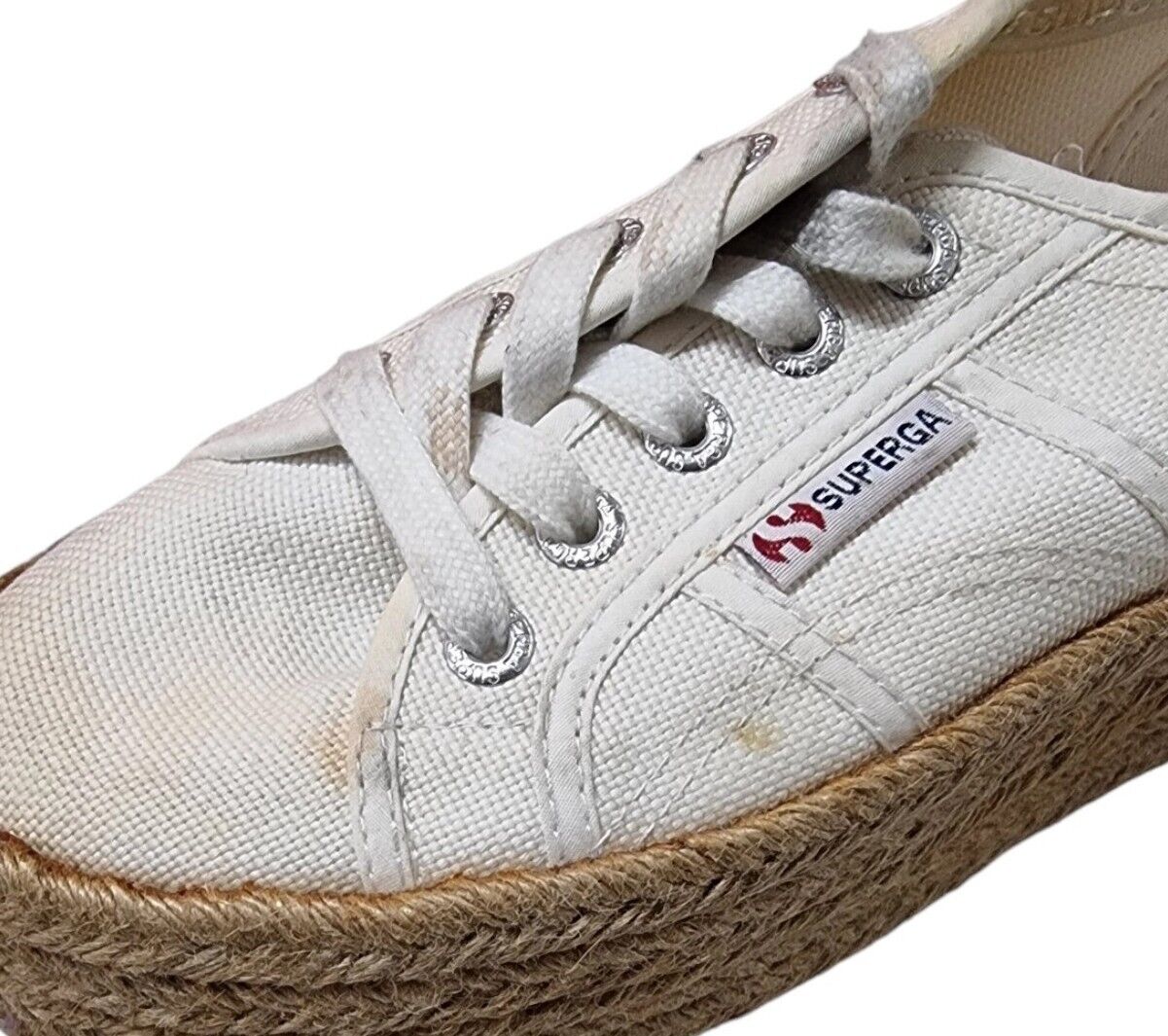 SUPERGA Womens Canvas Shoes White Sneakers Size 6.5 US, 4 UK, 37 EUR