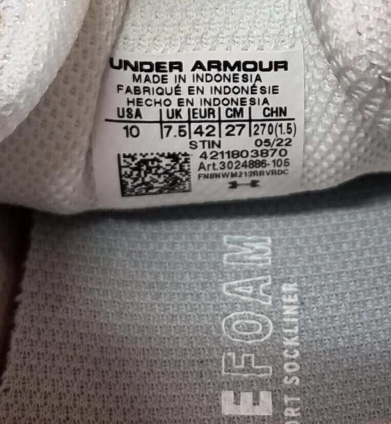 UNDER ARMOUR Charged Impulse Womens Shoes Silver Runners Size 10 US, 7.5UK, 42EU