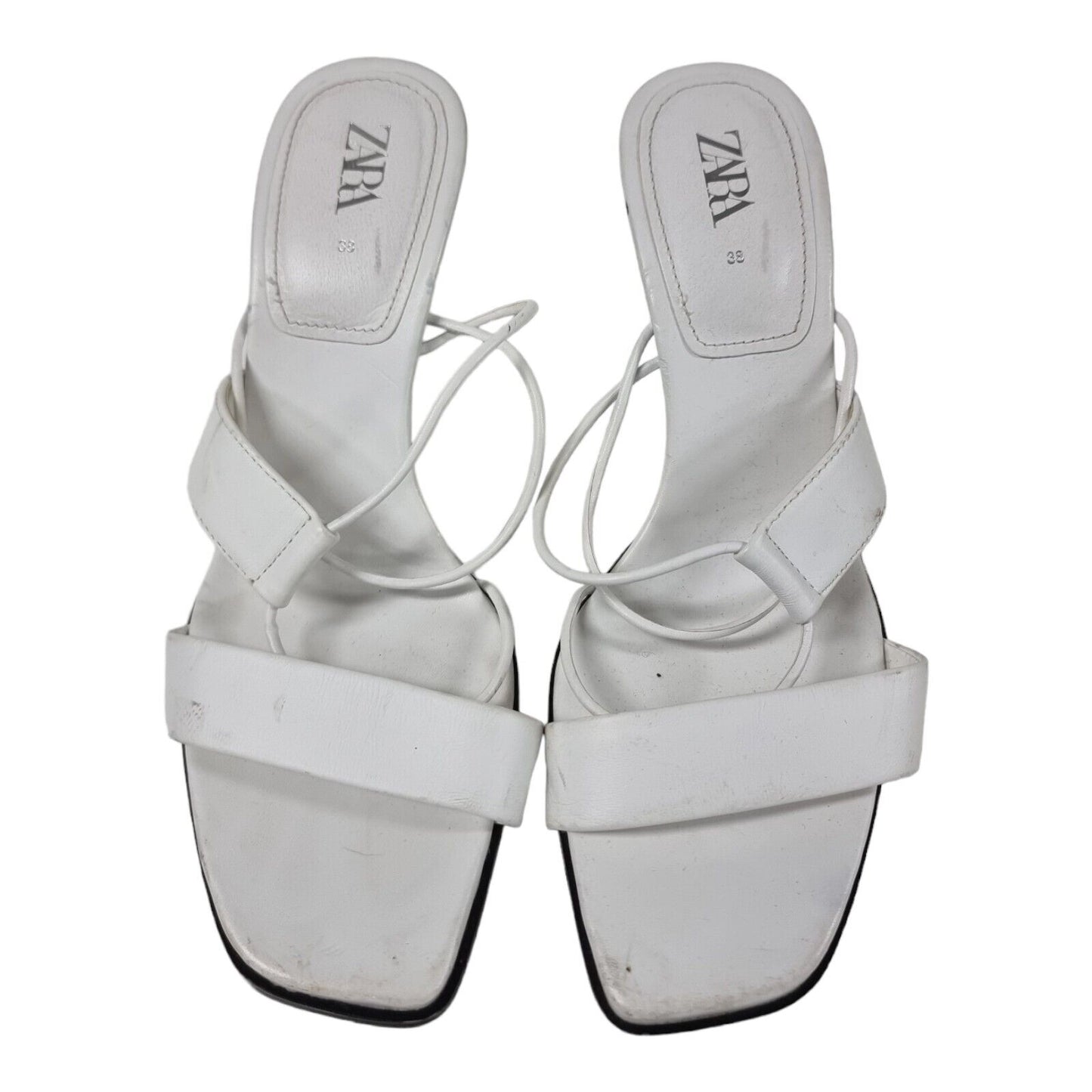 ZARA Strappy Slide Sandals Womens White Shoes Size 7/7.5 AU, 38 EUR -Ready to Go