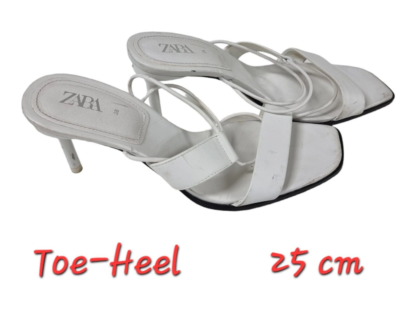 ZARA Strappy Slide Sandals Womens White Shoes Size 7/7.5 AU, 38 EUR -Ready to Go