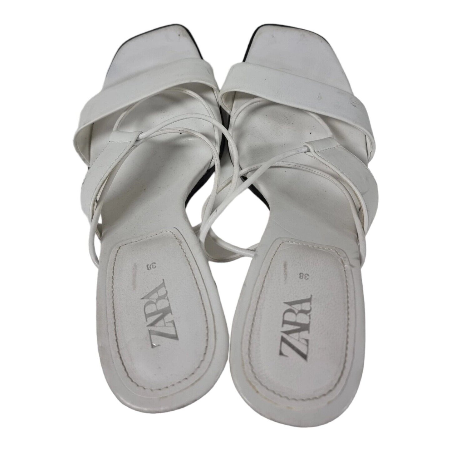 ZARA Strappy Slide Sandals Womens White Shoes Size 7/7.5 AU, 38 EUR -Ready to Go