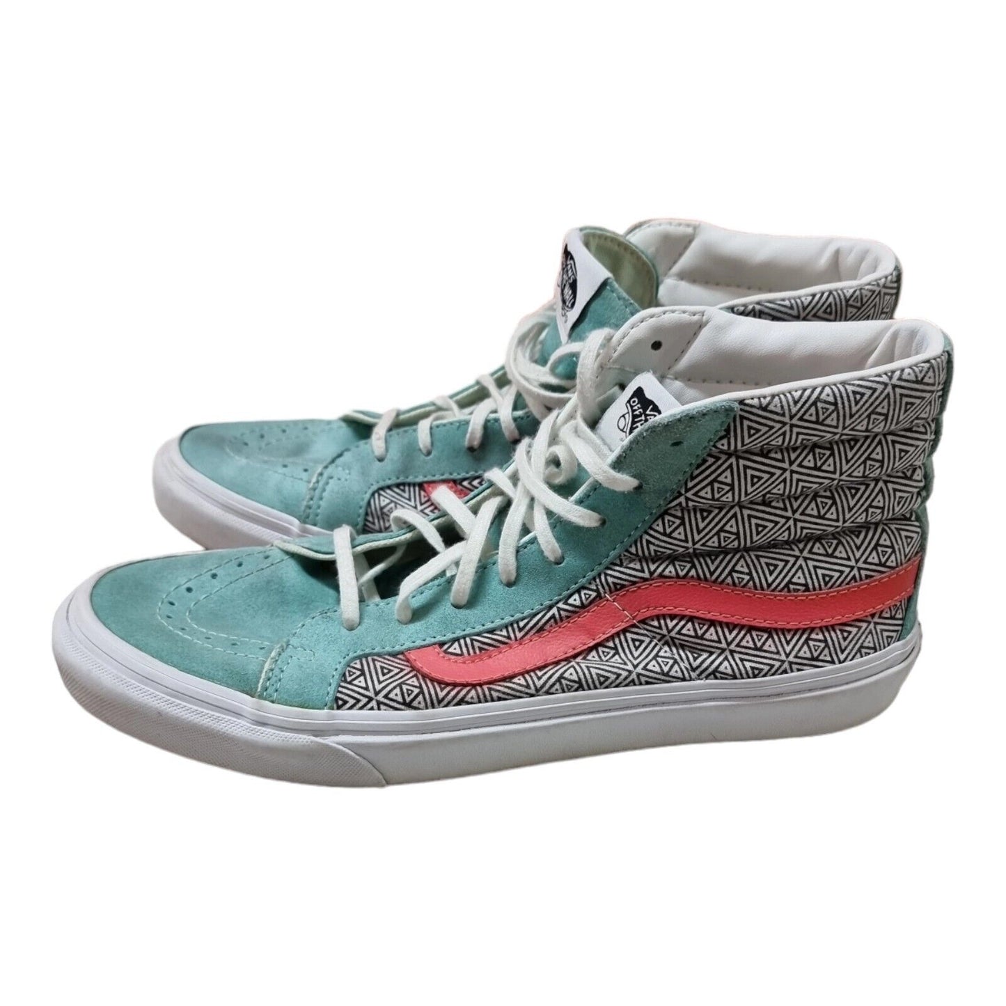 VANS Off The Wall Sk8 Hi Slim Geometric Shoes Womens Skateboard Sneakers 10.5 US