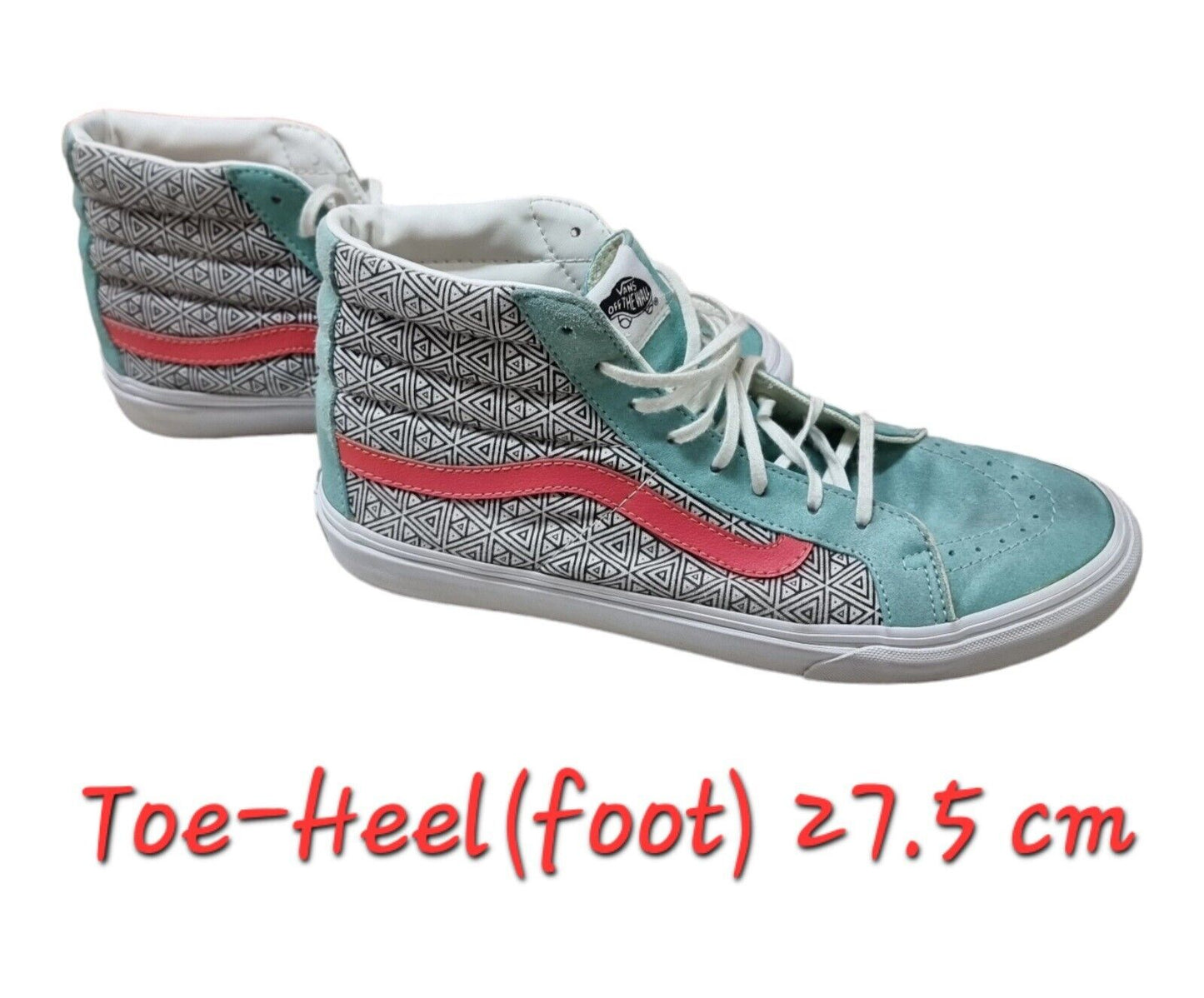 VANS Off The Wall Sk8 Hi Slim Geometric Shoes Womens Skateboard Sneakers 10.5 US