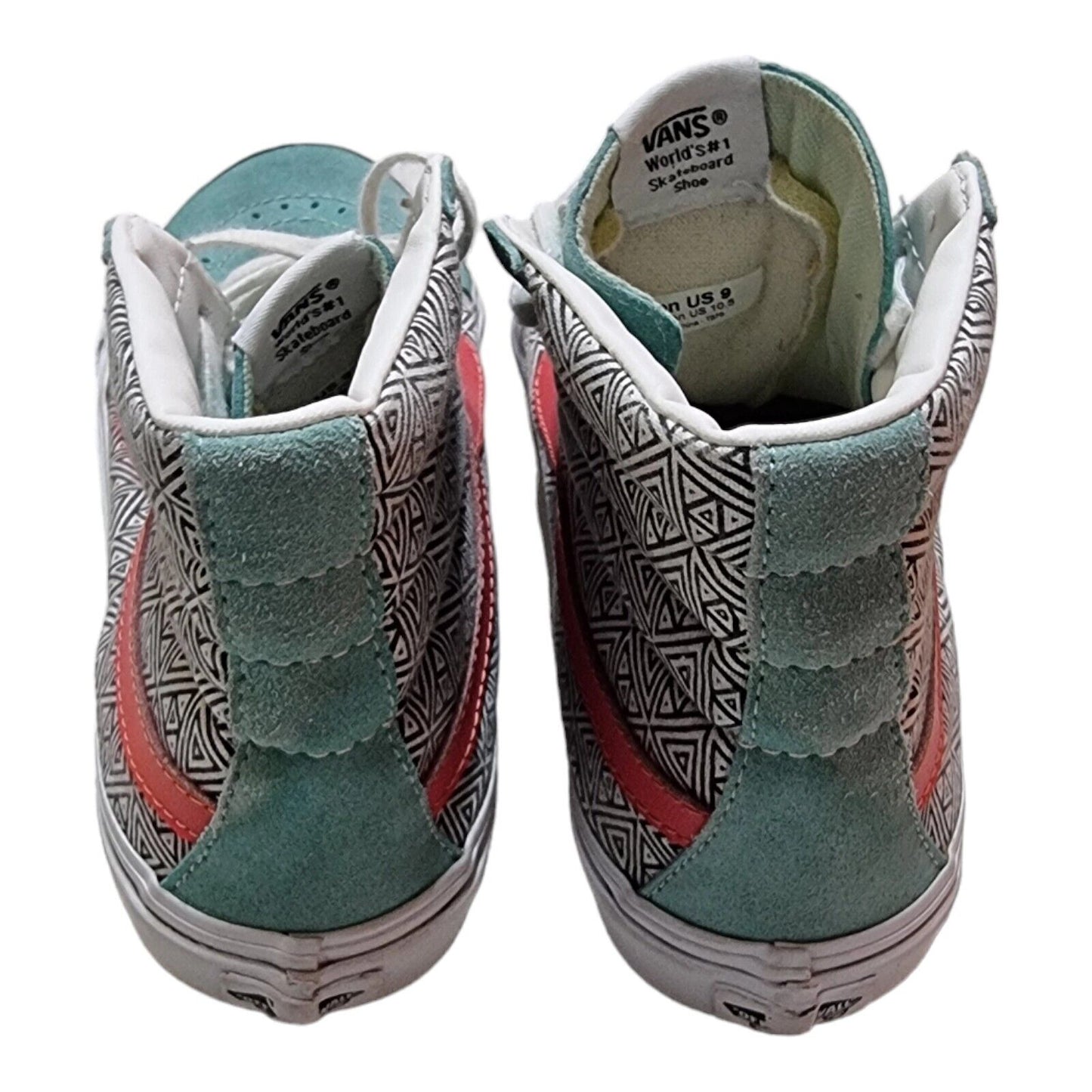 VANS Off The Wall Sk8 Hi Slim Geometric Shoes Womens Skateboard Sneakers 10.5 US