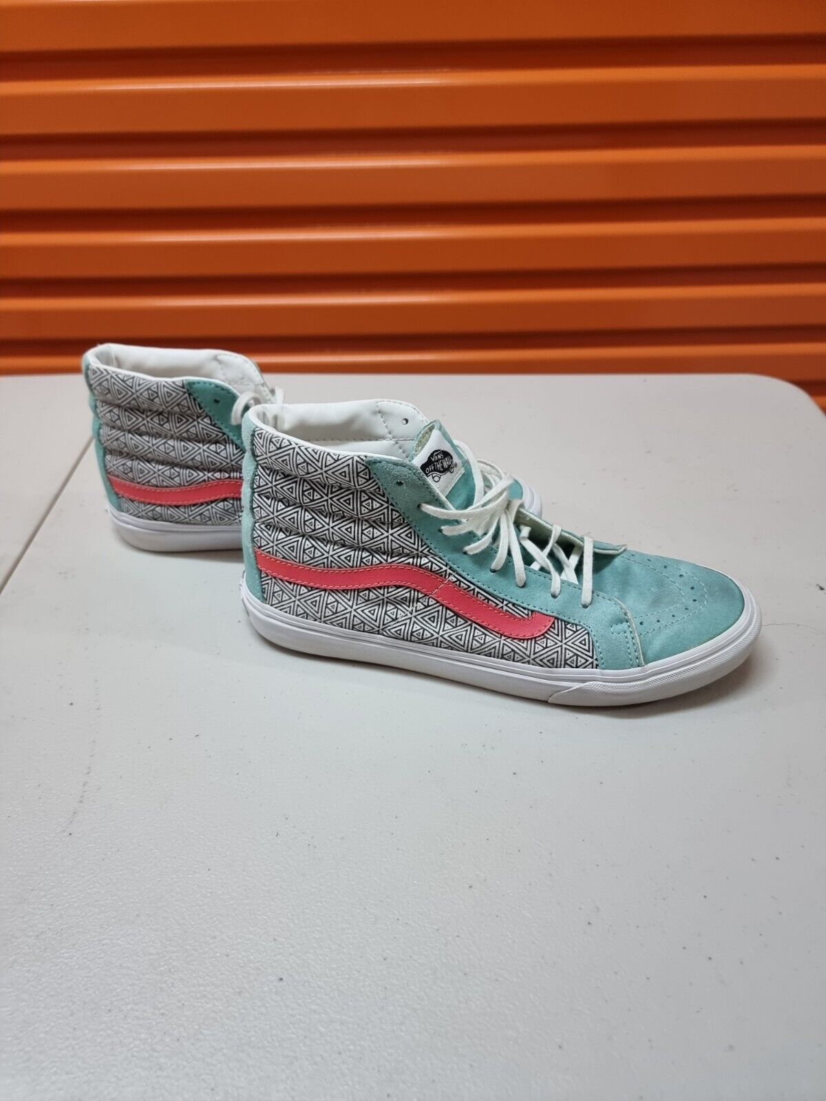 VANS Off The Wall Sk8 Hi Slim Geometric Shoes Womens Skateboard Sneakers 10.5 US