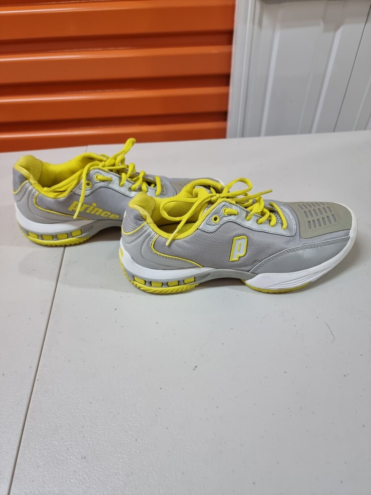 PRINCE Rebel 2 Women's Tennis Shoes Silver/yellow Sneakers 9.5 US, 7.5UK, 41.5EU