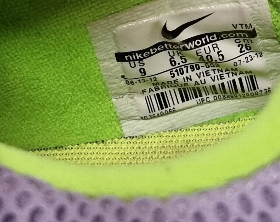 NIKE LunarSwift 4 Womens Shoes Purple/Green Runners Size 9 US, 6.5 UK, 40.5 EUR