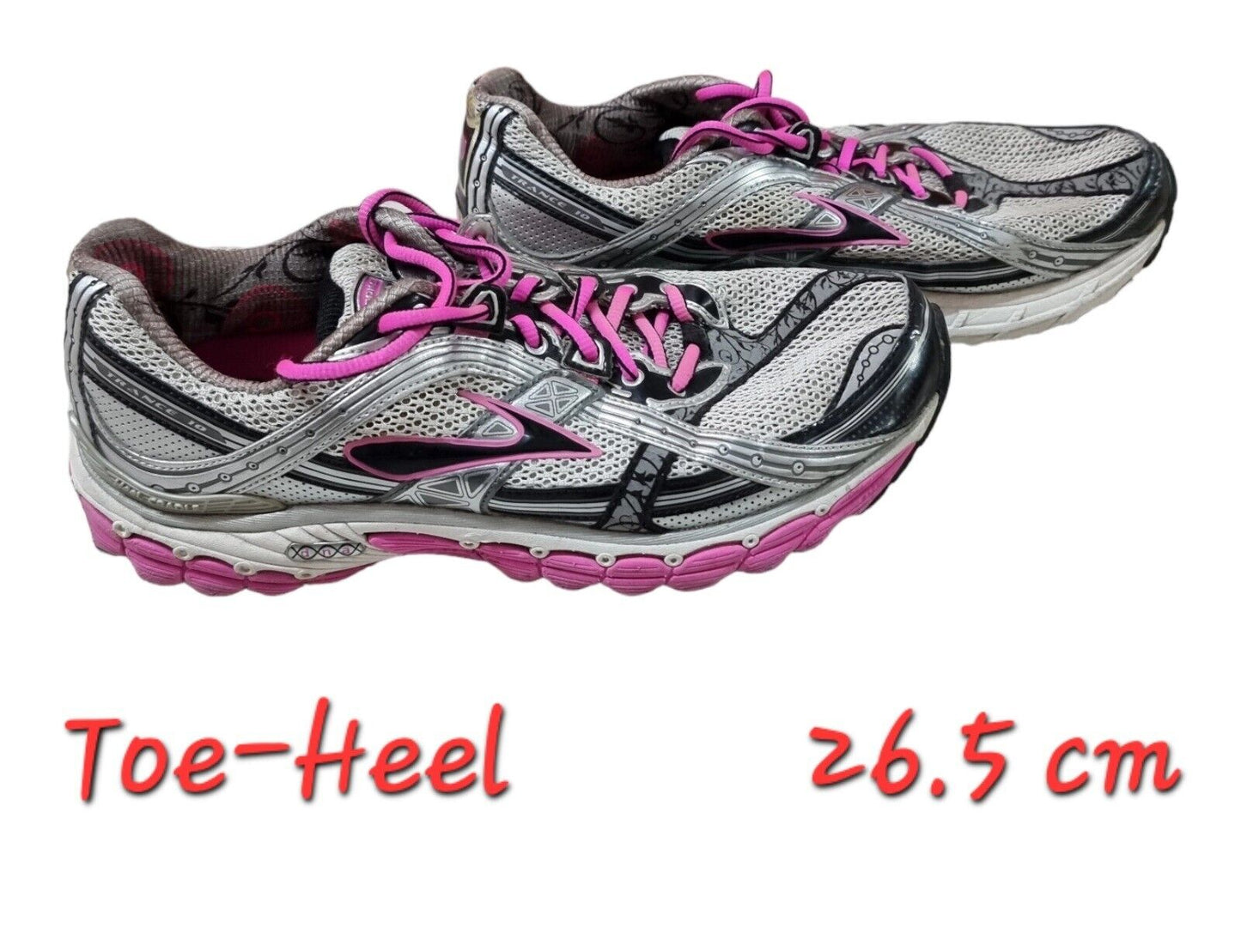 BROOKS Trance 10 Shoes Womens Silver Runners Size 9.5 US, 7.5 UK, 41 EUR