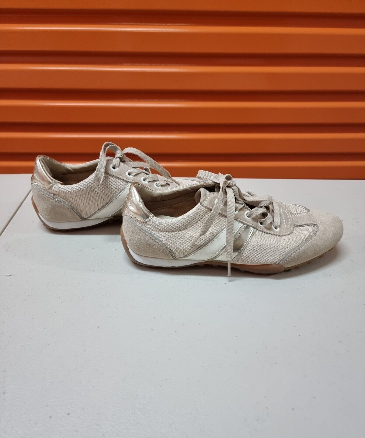 GEOX Respira Womens Shoes Cream Sneakers Size 10 US, 9 UK, 40 EUR π