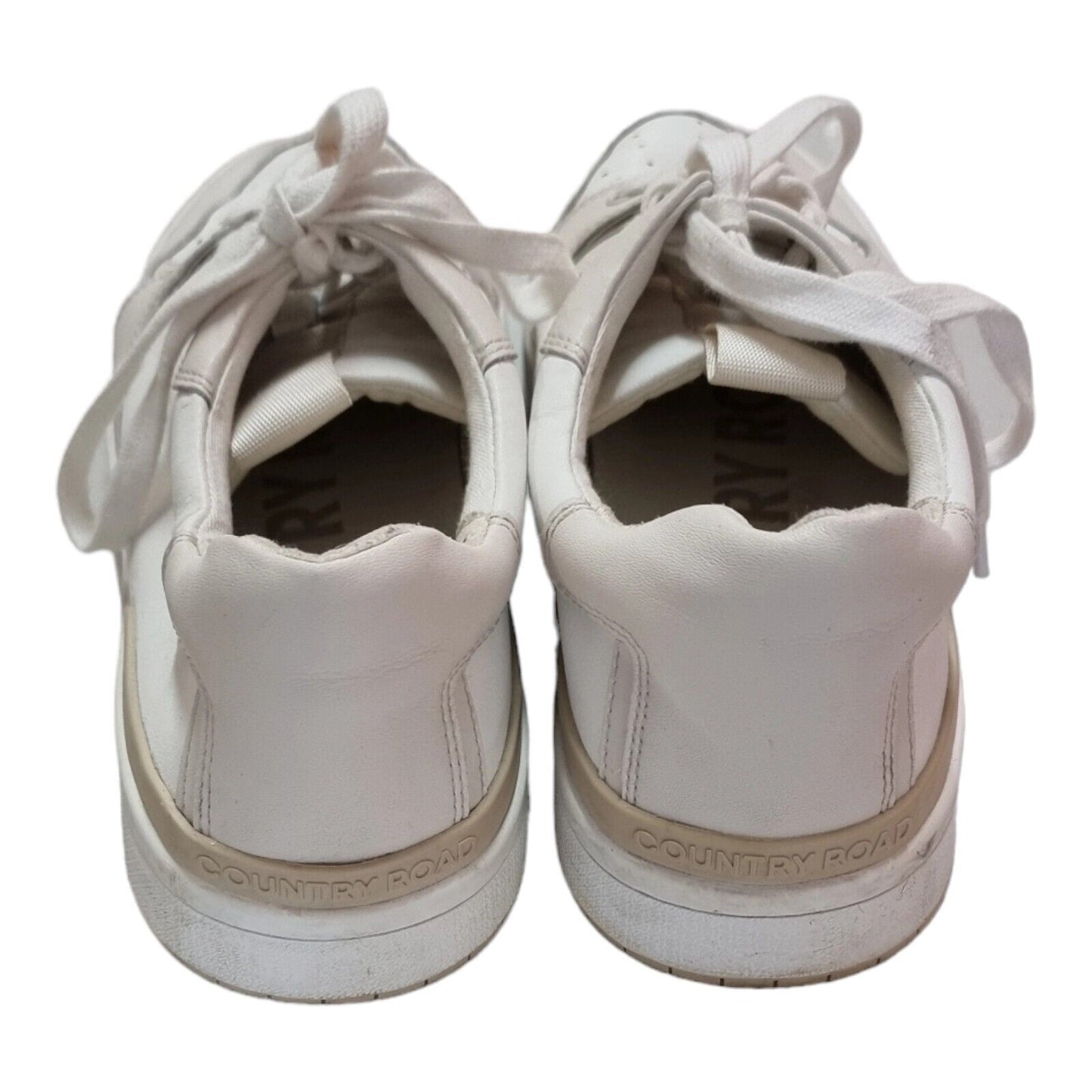Country Road Womens Sneakers Leather White/Beige Shoes Size 9.5 US, 7 UK, 41 EUR