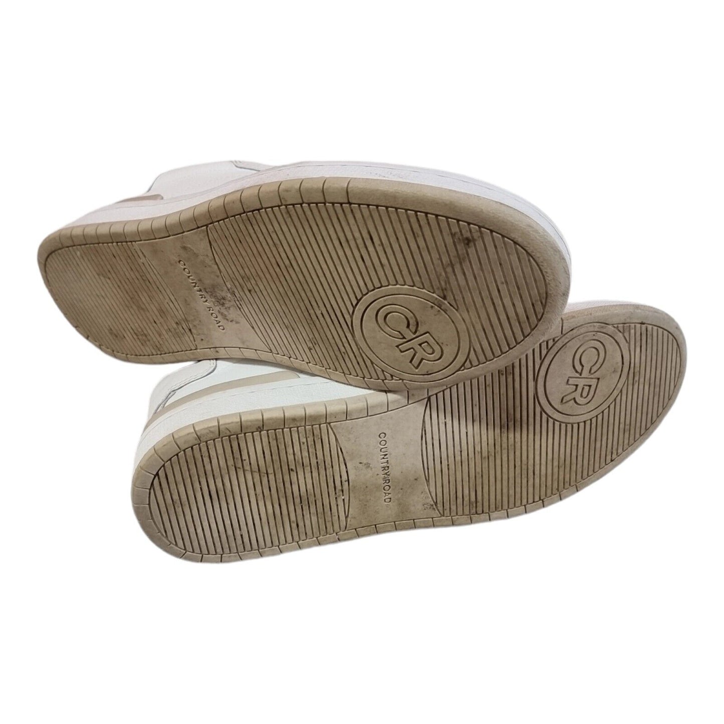 Country Road Womens Sneakers Leather White/Beige Shoes Size 9.5 US, 7 UK, 41 EUR