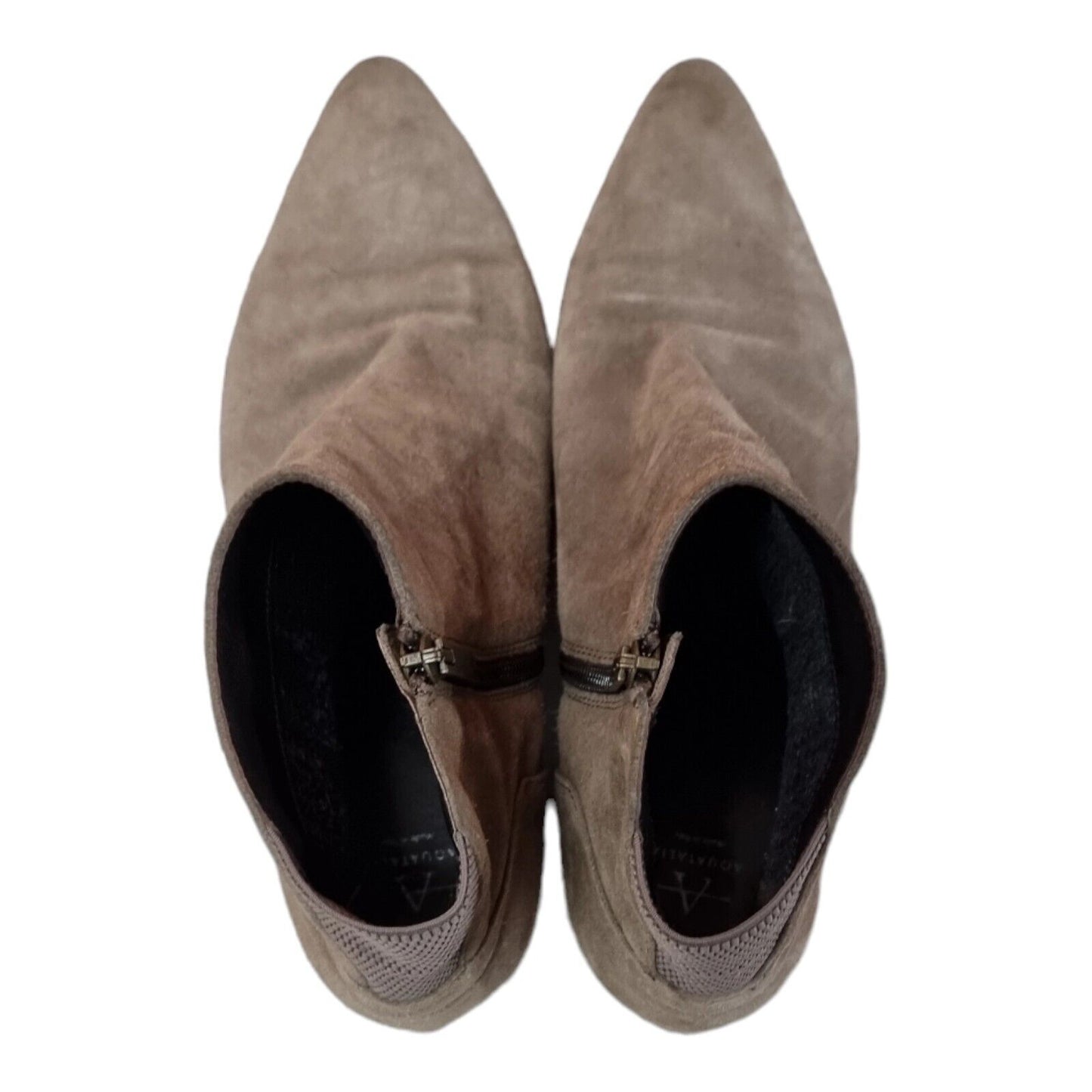 Aquatalia Womens Taupe Leather Boots Made In Italy Shoes 10 US, 6.5 UK, 40.5 EUR