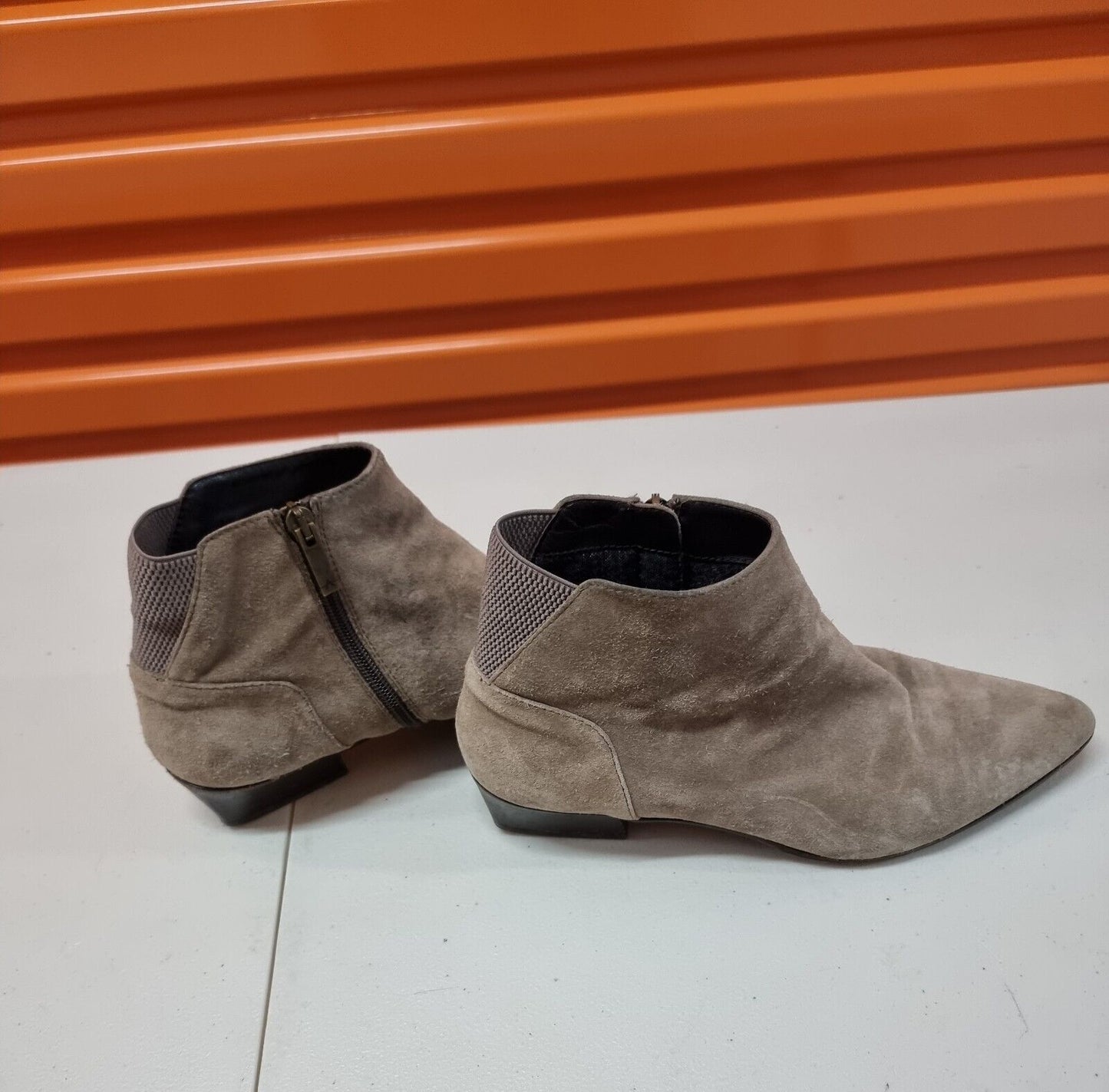 Aquatalia Womens Taupe Leather Boots Made In Italy Shoes 10 US, 6.5 UK, 40.5 EUR