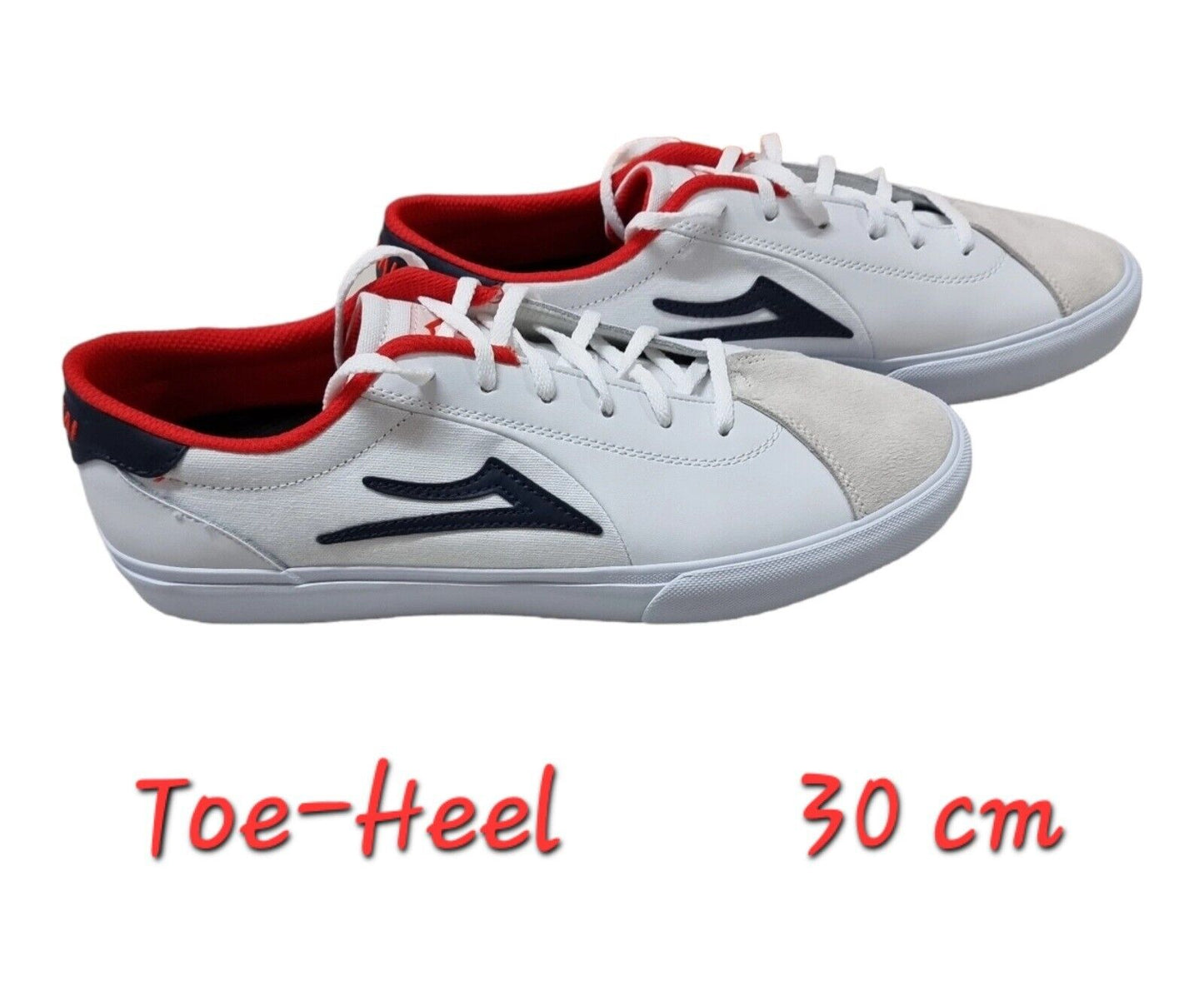 LAKAI Falco II Shoes Mens White/Navy Sneakers Size 11 US, 10 UK,45 EUR 👟👟