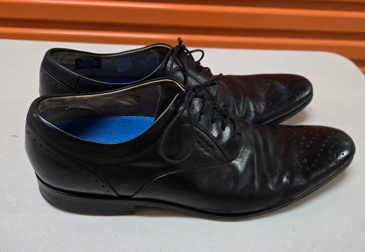 Ecco Mens Dress Shoes Black Leather Upper Size 11 US, 10 UK, 45 EUR
