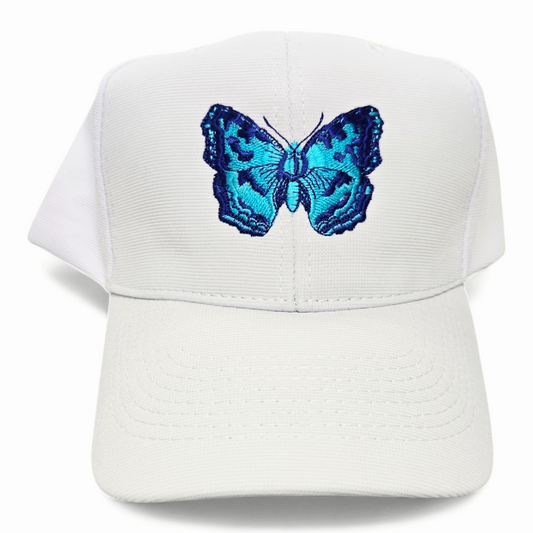 New Design Cap Customised White Unisex Hat Mens Womens Butterfly Embroidery 🦋