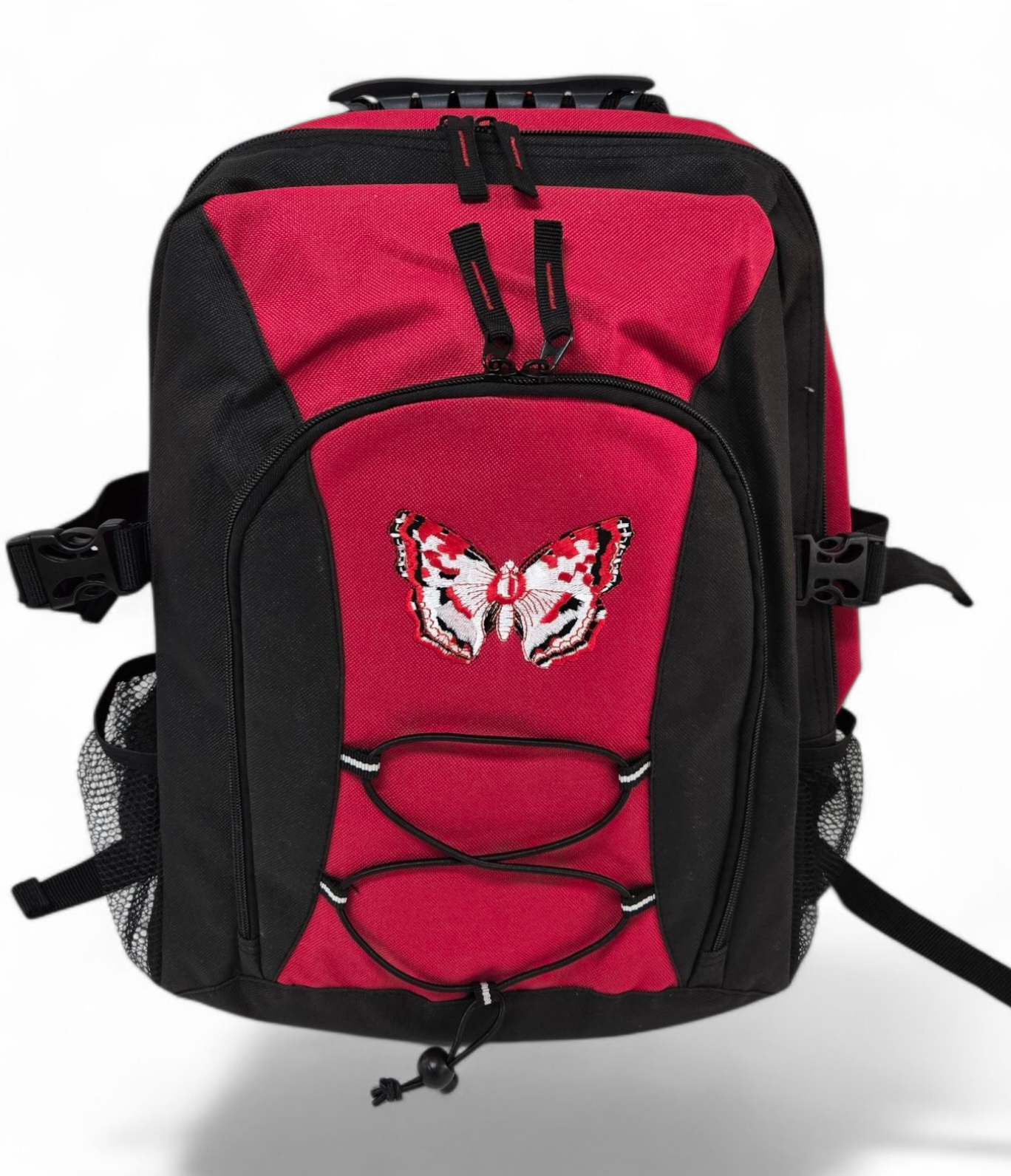 WS B5002 Smartpack Backpack Women's Girls Black/Red Bag - Butterfly Embroidery 🦋