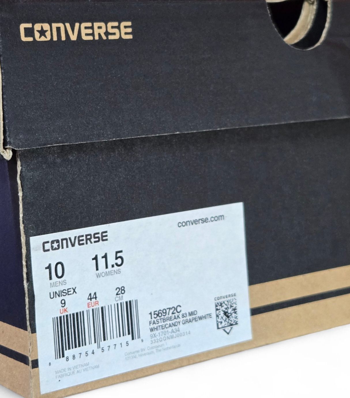 Converse All Star Fastbreak 83 Mid Mens Shoes White/Candy Grape Size 10 US, 9 UK, 44 EUR