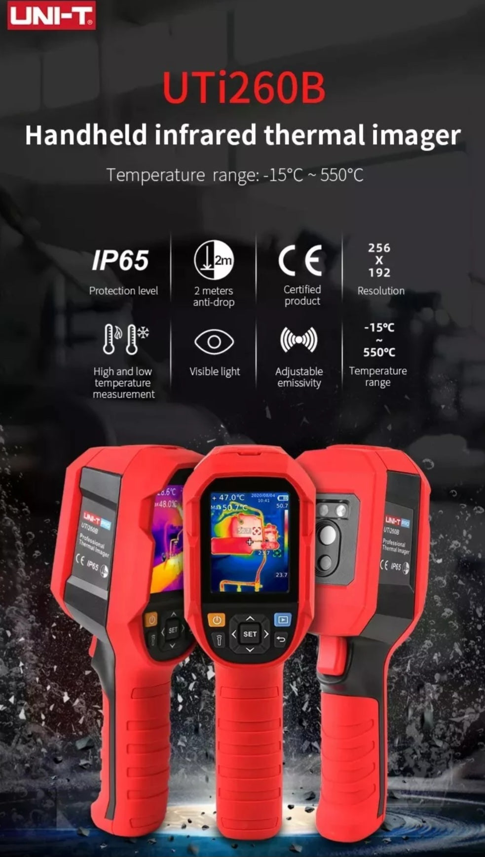 Infrared Thermal Image Camera UTI Handheld USB-15+550C Thermometer with Case - NEW