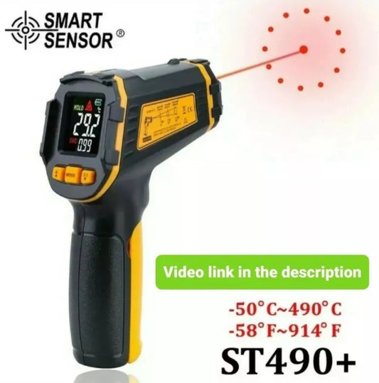 Laser Industrial Thermometer Smart Sensor Non-Contact Digital Infrared -50C+490C