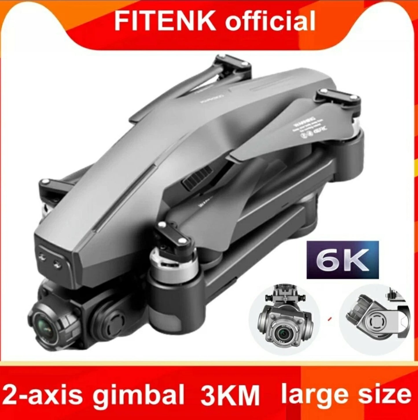 6K Drone Foldable Rechargeable GPS 5GHD Camera Drone +Batteries,Bag & 32G Card NEW