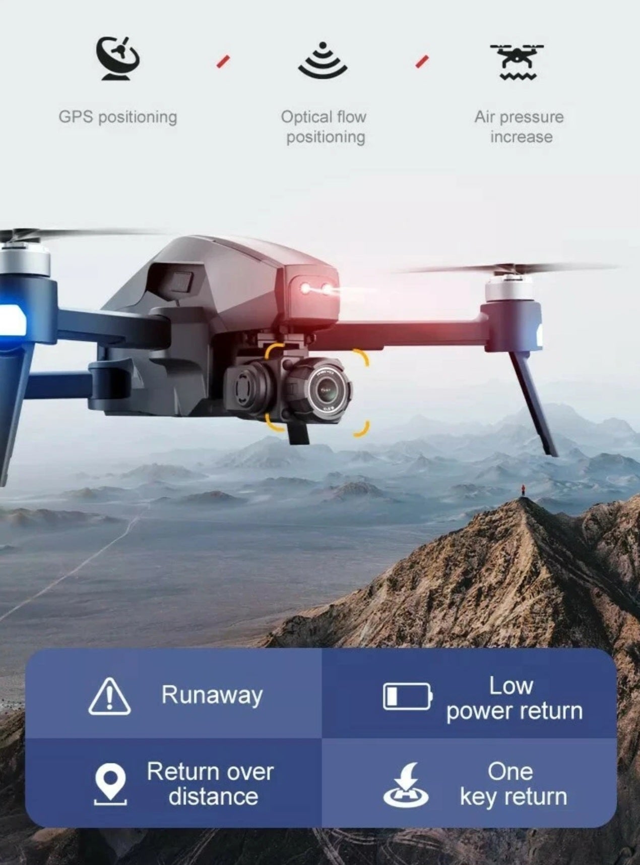 6K Drone Foldable Rechargeable GPS 5GHD Camera Drone +Batteries,Bag & 32G Card NEW
