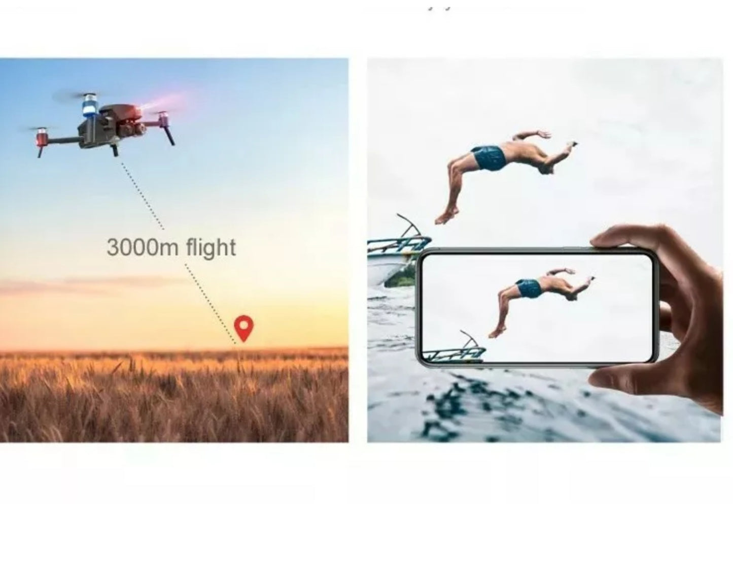 6K Drone Foldable Rechargeable GPS 5GHD Camera Drone +Batteries,Bag & 32G Card NEW