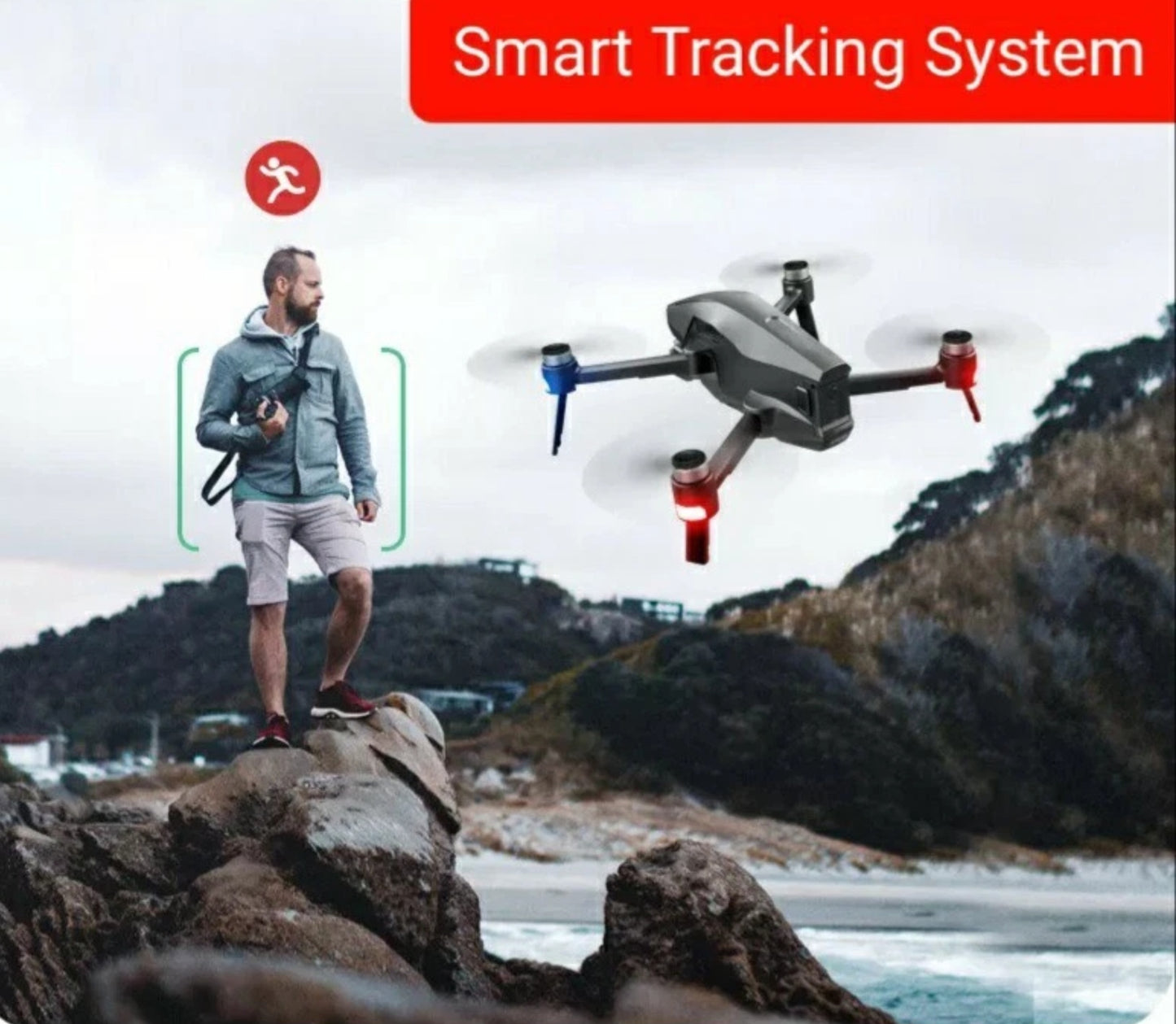 6K Drone Foldable Rechargeable GPS 5GHD Camera Drone +Batteries,Bag & 32G Card NEW