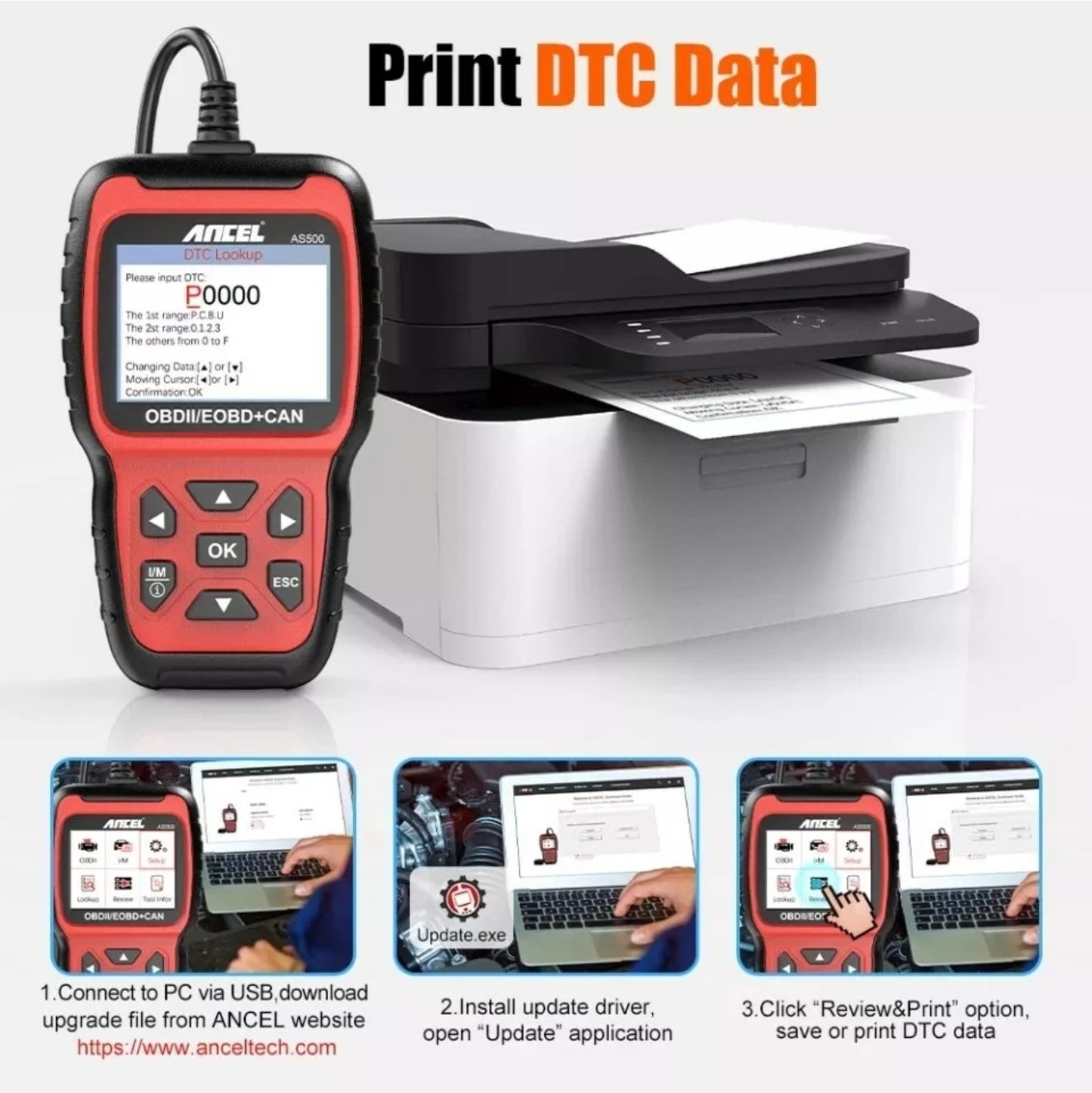 New ANCEL AS500 Car OBD2 Scanner Engine Diagnostic Scan Tool & Auto Code Reader