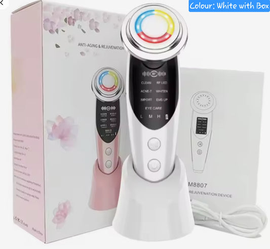 OEM 7 In 1 Anti Aging & Skin Rejuvenation Device White Rechargeable 7 Modes - New