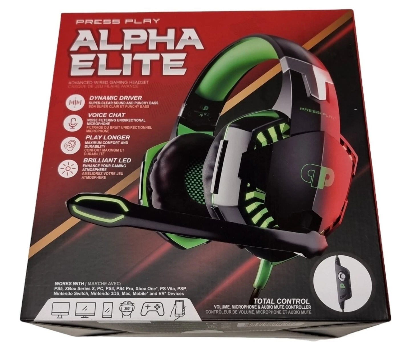 ALPHA ELITE Wired Gaming Headphone with Microphone PS5, Xbox X, PS4, PC, Nintendo etc