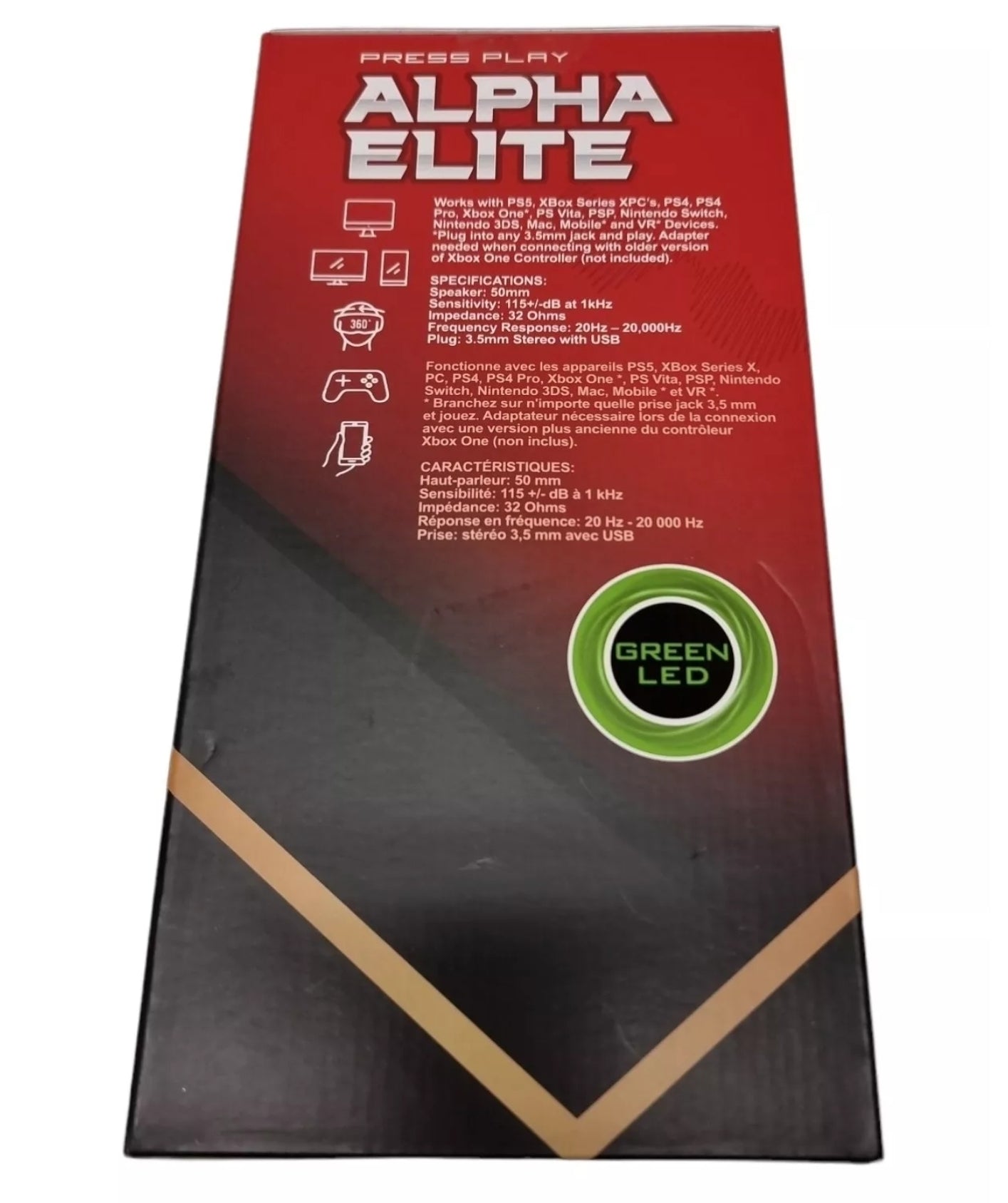 ALPHA ELITE Wired Gaming Headphone with Microphone PS5, Xbox X, PS4, PC, Nintendo etc