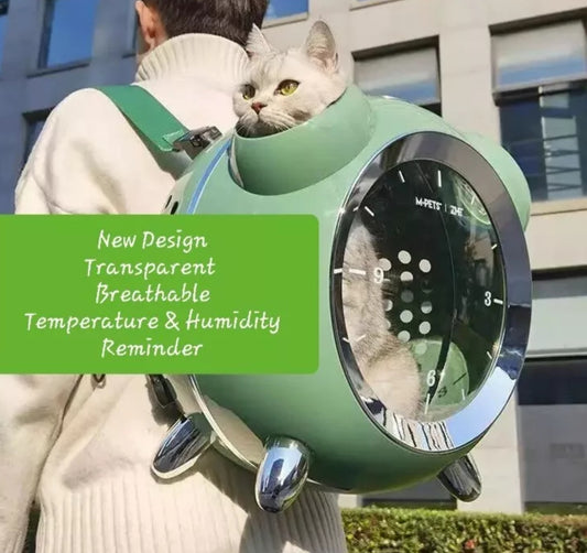 ZH-Pet Carrying Bag New Breathable Backpack + Temperature & Humidity Reminder Dogs & Cats